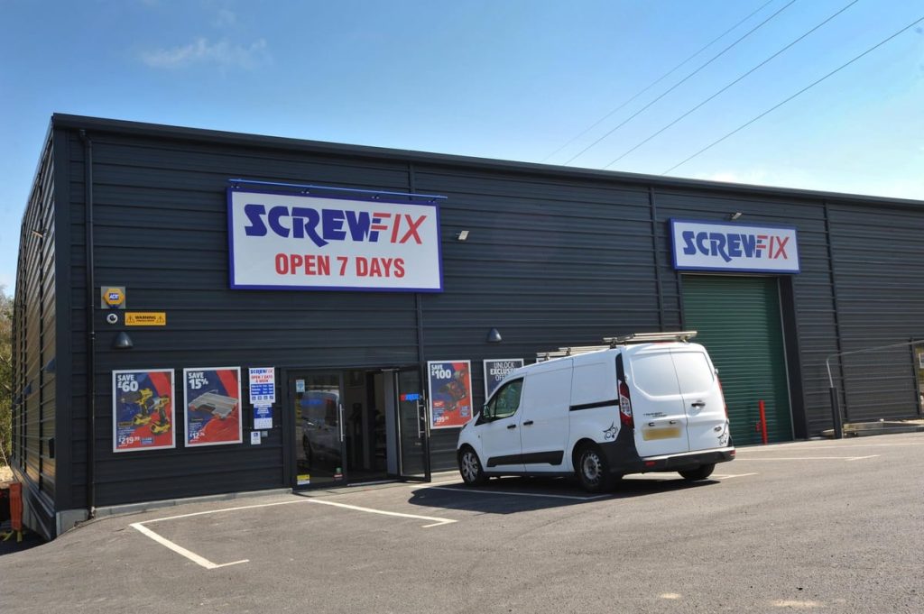 Screwfix store with delivery van outside