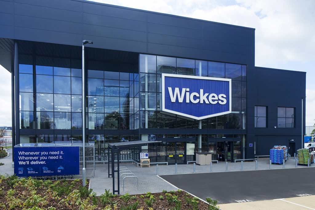 Modern Wickes store with large signage